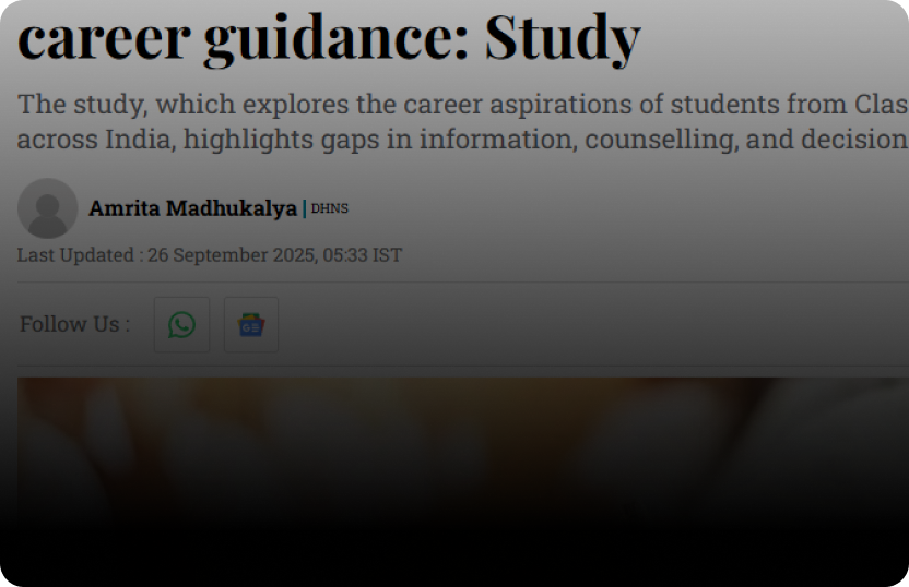 Only 10% of Indian students receive career guidance