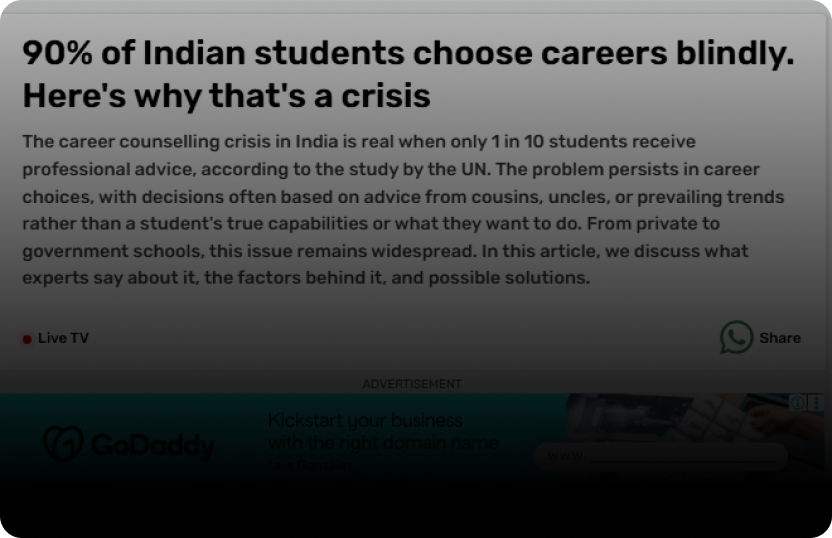 90% of Indian students choose careers blindly